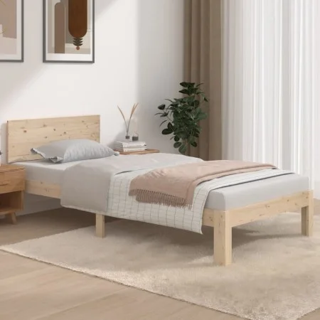 Estructura de cama madera maciza 90x190 cm de , Camas y somieres - Ref: Foro24-810460, Precio: 86,48 €, Descuento: %
