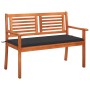 2-Sitzer Gartenbank und Kissen aus massivem Eukalyptusholz 120 cm von , Gartenbänke - Ref: Foro24-3060969, Preis: 184,60 €, R...