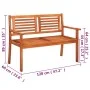 Solid eucalyptus wood 2-seater garden bench with cushion, 120 cm by , garden benches - Ref: Foro24-3060969, Price: 184,92 €, ...