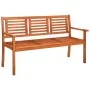 Solid eucalyptus wood 3-seater garden bench with cushion, 150 cm by , garden benches - Ref: Foro24-3061021, Price: 198,44 €, ...
