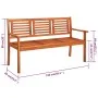 Solid eucalyptus wood 3-seater garden bench with cushion, 150 cm by , garden benches - Ref: Foro24-3061016, Price: 192,86 €, ...