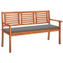 3-Sitzer Gartenbank massives Eukalyptusholz und Kissen 150 cm von , Gartenbänke - Ref: Foro24-3060997, Preis: 194,65 €, Rabat...