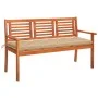 3-Sitzer Gartenbank massives Eukalyptusholz und Kissen 150 cm von , Gartenbänke - Ref: Foro24-3061014, Preis: 200,01 €, Rabat...