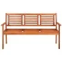 Solid eucalyptus wood 3-seater garden bench with cushion, 150 cm by , garden benches - Ref: Foro24-3061014, Price: 199,88 €, ...