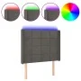 Dark gray velvet headboard with LED 103x16x118/128 cm by , Headboards and footboards - Ref: Foro24-3124091, Price: 78,35 €, D...