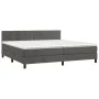 Box spring bed with mattress and LED dark gray velvet 200x200 cm by , Beds and slatted bases - Ref: Foro24-3134424, Price: 54...