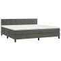 Cama box spring colchón y LED terciopelo gris oscuro 200x200 cm de , Camas y somieres - Ref: Foro24-3134424, Precio: 556,89 €...
