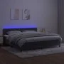 Box spring bed with mattress and LED dark gray velvet 200x200 cm by , Beds and slatted bases - Ref: Foro24-3134424, Price: 54...