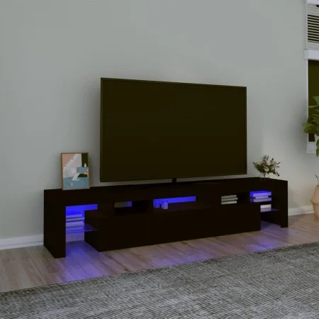 TV-Möbel mit LED-Leuchten Schwarz 200x36,5x40 cm von , TV-Möbel - Ref: Foro24-3152811, Preis: 165,77 €, Rabatt: %