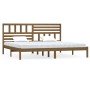 Estructura cama sin colchón madera pino marrón miel 200x200 cm