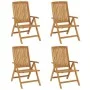 Sillas de jardín reclinables y cojines 4 uds madera maciza teca de , Sillas de jardín - Ref: Foro24-3196473, Precio: 646,60 €...