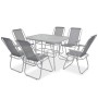 Garten-Essset 8-teilig aus Stahl und grauem Textilene von vidaXL, Gartensets - Ref: Foro24-43786, Preis: 324,26 €, Rabatt: %