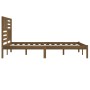 Estructura cama sin colchón madera pino marrón miel 200x200 cm