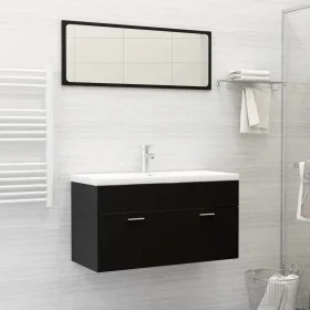 Engineered wood black bathroom furniture set by , Bathroom furniture - Ref: Foro24-3070884, Price: 252,60 €, Discount: %