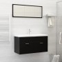 Badmöbel-Set aus schwarzem Holzwerkstoff von , Badezimmermöbel - Ref: Foro24-3070884, Preis: 273,21 €, Rabatt: %