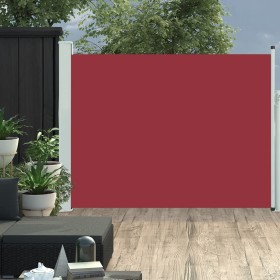 Toldo lateral retráctil de jardín rojo 140x500 cm