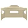 Carpa plegable profesional con 3 paredes acero color crema 3x4m de , Carpas y cenadores - Ref: Foro24-48893, Precio: 155,22 €...