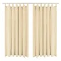 Micro-satin curtains with loops 2 units 140x175cm beige by vidaXL, Curtains and curtains - Ref: Foro24-132216, Price: 22,69 €...