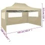 Professional folding tent with 3 cream-colored steel walls 3x4m by , Tents and gazebos - Ref: Foro24-48893, Price: 155,58 €, ...