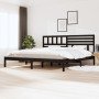 Estructura de cama sin colchón madera de pino negro 200x200 cm en Camas y somieres | Comprar online en Foro24