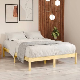 Estructura de cama madera maciza de pino 140x200 cm