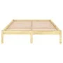 Solid pine wood bed frame 140x200 cm by , Beds and slatted bases - Ref: Foro24-810017, Price: 78,26 €, Discount: %
