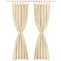 Micro-satin curtains with loops 2 units 140x175cm beige by vidaXL, Curtains and curtains - Ref: Foro24-132216, Price: 22,69 €...