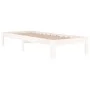 White single solid wood bed frame 75x190 cm by , Beds and slatted bases - Ref: Foro24-810326, Price: 72,78 €, Discount: %
