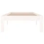White single solid wood bed frame 75x190 cm by , Beds and slatted bases - Ref: Foro24-810326, Price: 72,78 €, Discount: %