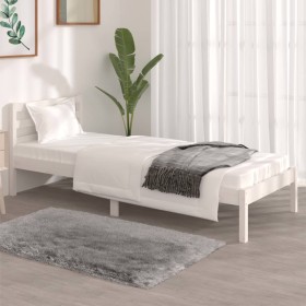 Estructura de cama madera maciza de pino blanco 75x190 cm