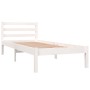 Massives Bettgestell aus weißem Kiefernholz, 75 x 190 cm von , Betten und Lattenroste - Ref: Foro24-810391, Preis: 74,14 €, R...