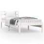 Massives Bettgestell aus weißem Kiefernholz, 75 x 190 cm von , Betten und Lattenroste - Ref: Foro24-810391, Preis: 74,14 €, R...