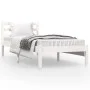 Solid white pine wood bed frame 75x190 cm by , Beds and slatted bases - Ref: Foro24-810391, Price: 78,36 €, Discount: %