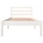 Solid white pine wood bed frame 75x190 cm by , Beds and slatted bases - Ref: Foro24-810391, Price: 78,36 €, Discount: %