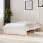 Small double bed frame white solid wood 120x190cm by , Beds and slatted bases - Ref: Foro24-814920, Price: 134,79 €, Discount: %