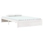 Small double bed frame white solid wood 120x190cm by , Beds and slatted bases - Ref: Foro24-814920, Price: 140,94 €, Discount: %