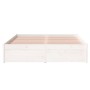 Small double bed frame white solid wood 120x190cm by , Beds and slatted bases - Ref: Foro24-814920, Price: 140,94 €, Discount: %
