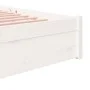 Small double bed frame white solid wood 120x190cm by , Beds and slatted bases - Ref: Foro24-814920, Price: 134,79 €, Discount: %