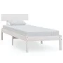 Estructura de cama madera maciza individual blanco 75x190 cm de , Camas y somieres - Ref: Foro24-810108, Precio: 66,08 €, Des...