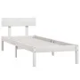 Estructura de cama madera maciza individual blanco 75x190 cm de , Camas y somieres - Ref: Foro24-810108, Precio: 66,08 €, Des...