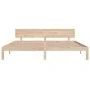 Solid pine wood bed frame 200x200 cm by , Beds and slatted bases - Ref: Foro24-810515, Price: 161,09 €, Discount: %