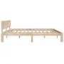 Solid pine wood bed frame 200x200 cm by , Beds and slatted bases - Ref: Foro24-810515, Price: 161,09 €, Discount: %