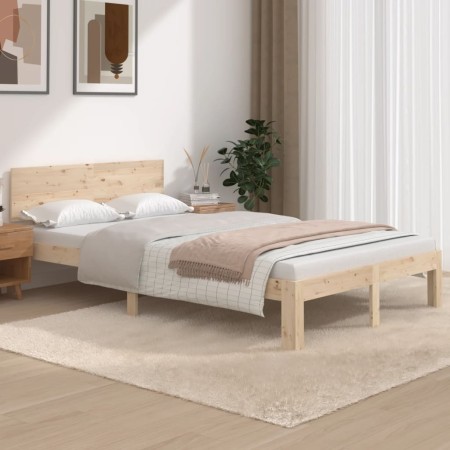 Estructura de cama madera maciza de pino 120x200 cm de , Camas y somieres - Ref: Foro24-810490, Precio: 104,77 €, Descuento: %