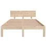 Solid pine wood bed frame 120x200 cm by , Beds and slatted bases - Ref: Foro24-810490, Price: 103,37 €, Discount: %