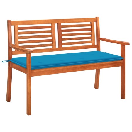 2-Sitzer-Gartenbank aus massivem Eukalyptusholz und Kissen 120 cm von , Gartenbänke - Ref: Foro24-3060973, Preis: 188,12 €, R...