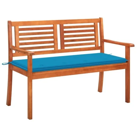 2-Sitzer-Gartenbank aus massivem Eukalyptusholz und Kissen 120 cm von , Gartenbänke - Ref: Foro24-3060973, Preis: 181,05 €, R...