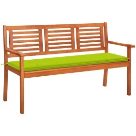 3 seater garden bench solid eucalyptus wood and cushion 150 cm by , garden benches - Ref: Foro24-3061007, Price: 183,73 €, Di...