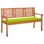 3-Sitzer-Gartenbank aus massivem Eukalyptusholz und Kissen 150 cm von , Gartenbänke - Ref: Foro24-3061007, Preis: 194,24 €, R...