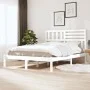 Massiver Bettrahmen aus weißem Kiefernholz, 120 x 190 cm von , Betten und Lattenroste - Ref: Foro24-3100994, Preis: 136,98 €,...