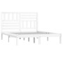 Massiver Bettrahmen aus weißem Kiefernholz, 120 x 190 cm von , Betten und Lattenroste - Ref: Foro24-3100994, Preis: 139,07 €,...